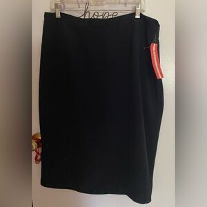Black Midi Pencil Skirt for Work
